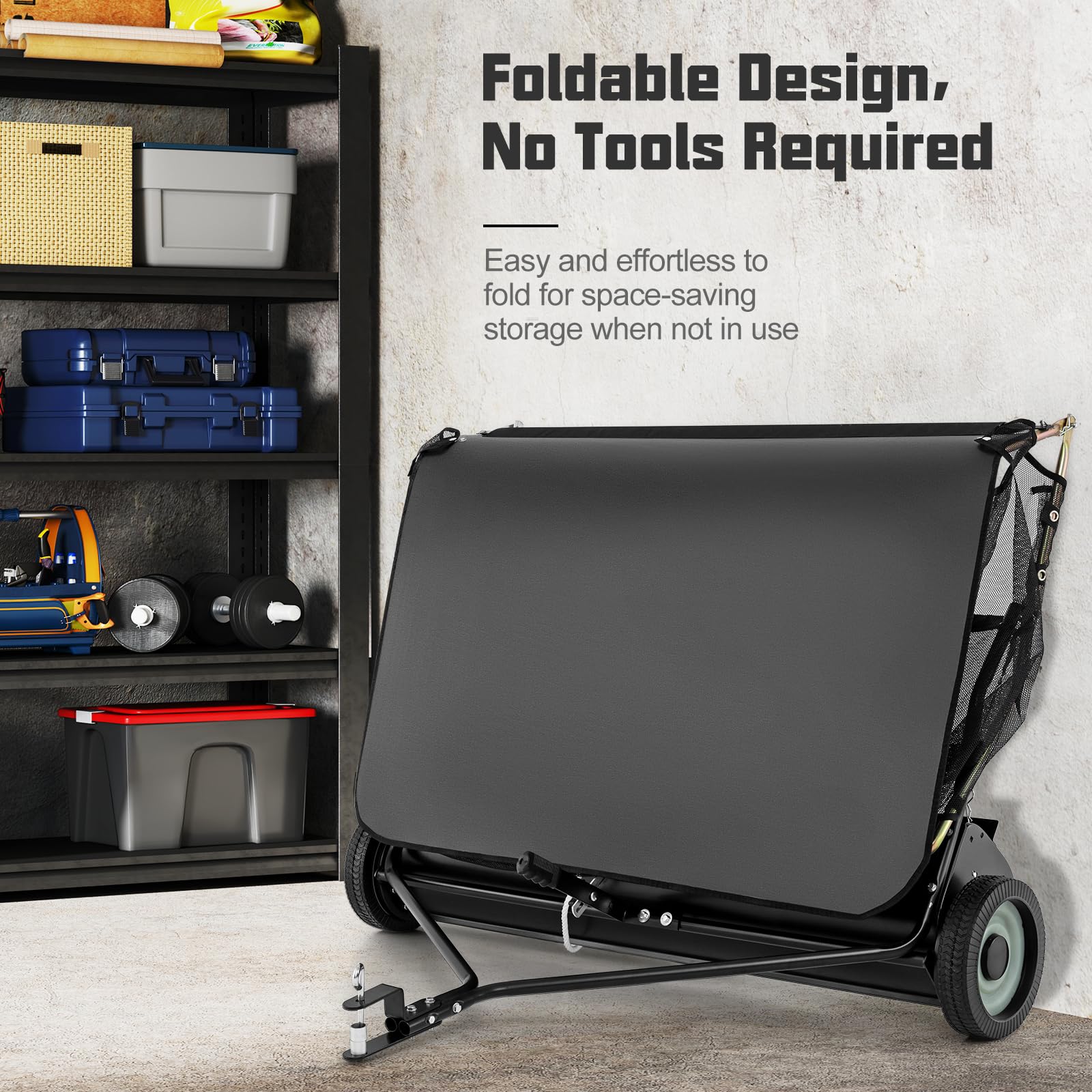 Lawn Sweeper Tow Behind with Large-Capacity Hopper Bag - Image 12