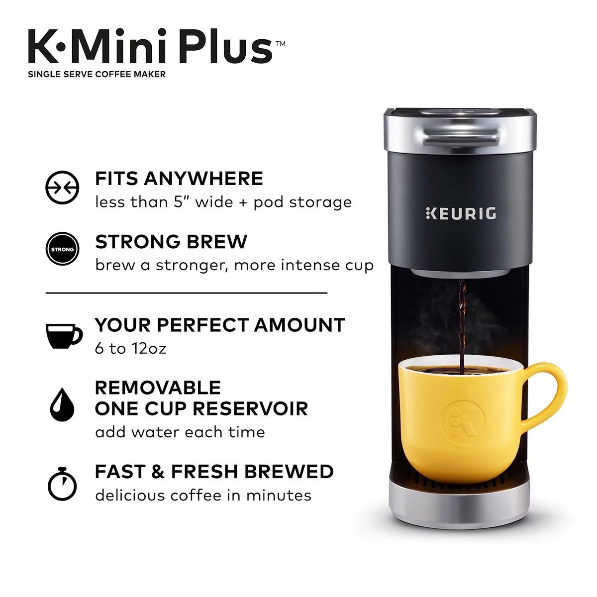 K-Mini Plus Single-Serve K-Cup Pod Coffee Maker - Image 2