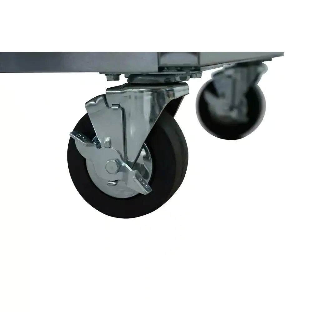 72 in. 18-Drawer 24 in. D Mobile Workbench with Solid Wood Top Stainless Steel - Image 11