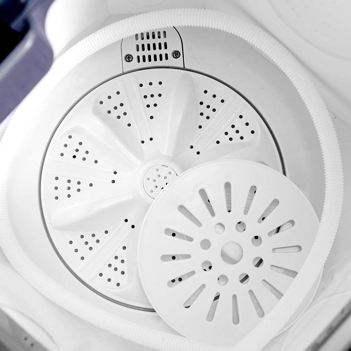 Portable washing machine, capacity 20 pounds, combined design, with the washing machine weighing 12 pounds and the spin dryer weighing 8 pounds. Suitable for use in apartments and campers. Available in gray and white styles. - Image 2
