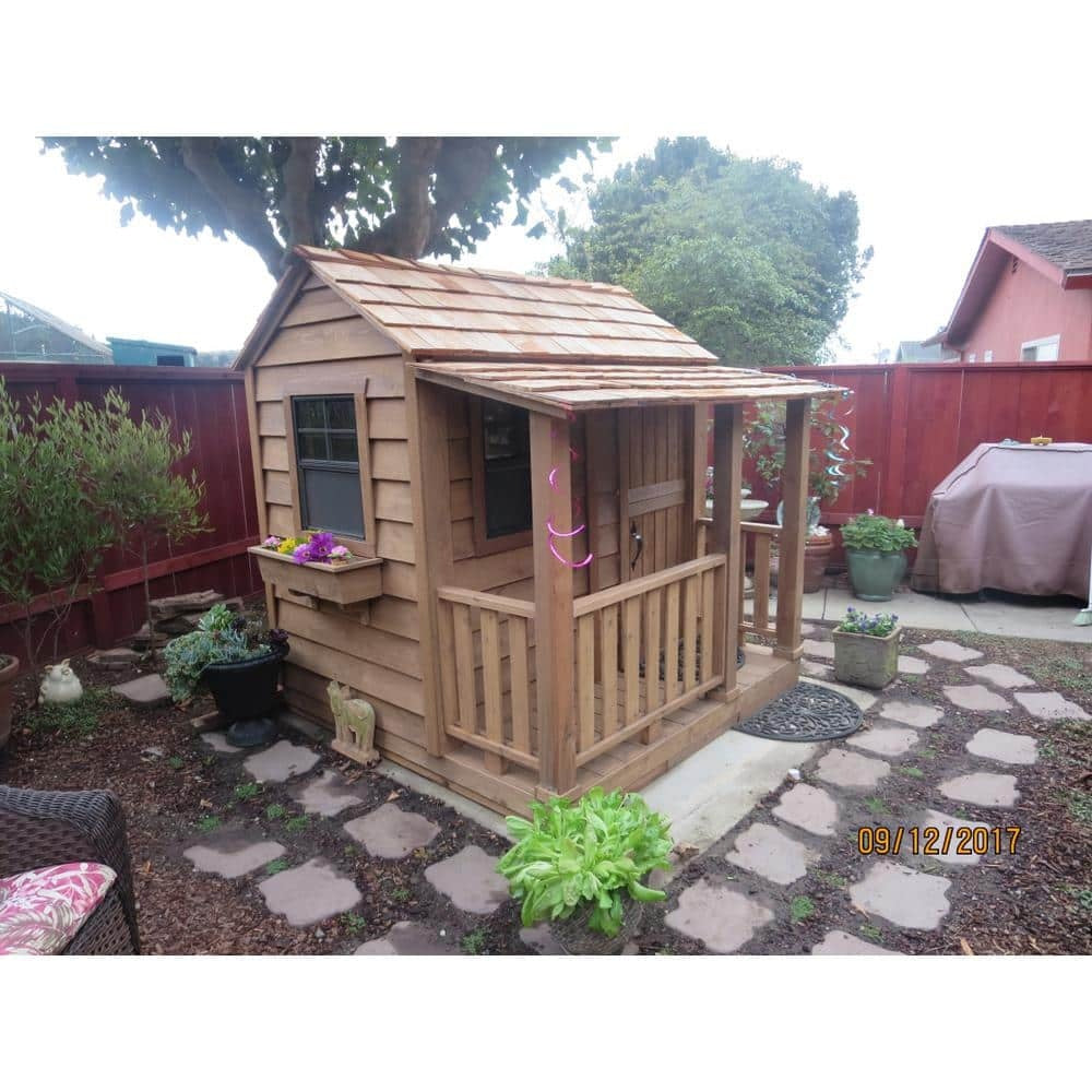 Outdoor Living Today Little Squirt 6 ft. Cedar Playhouse with Windows and Dutch Door - Image 5