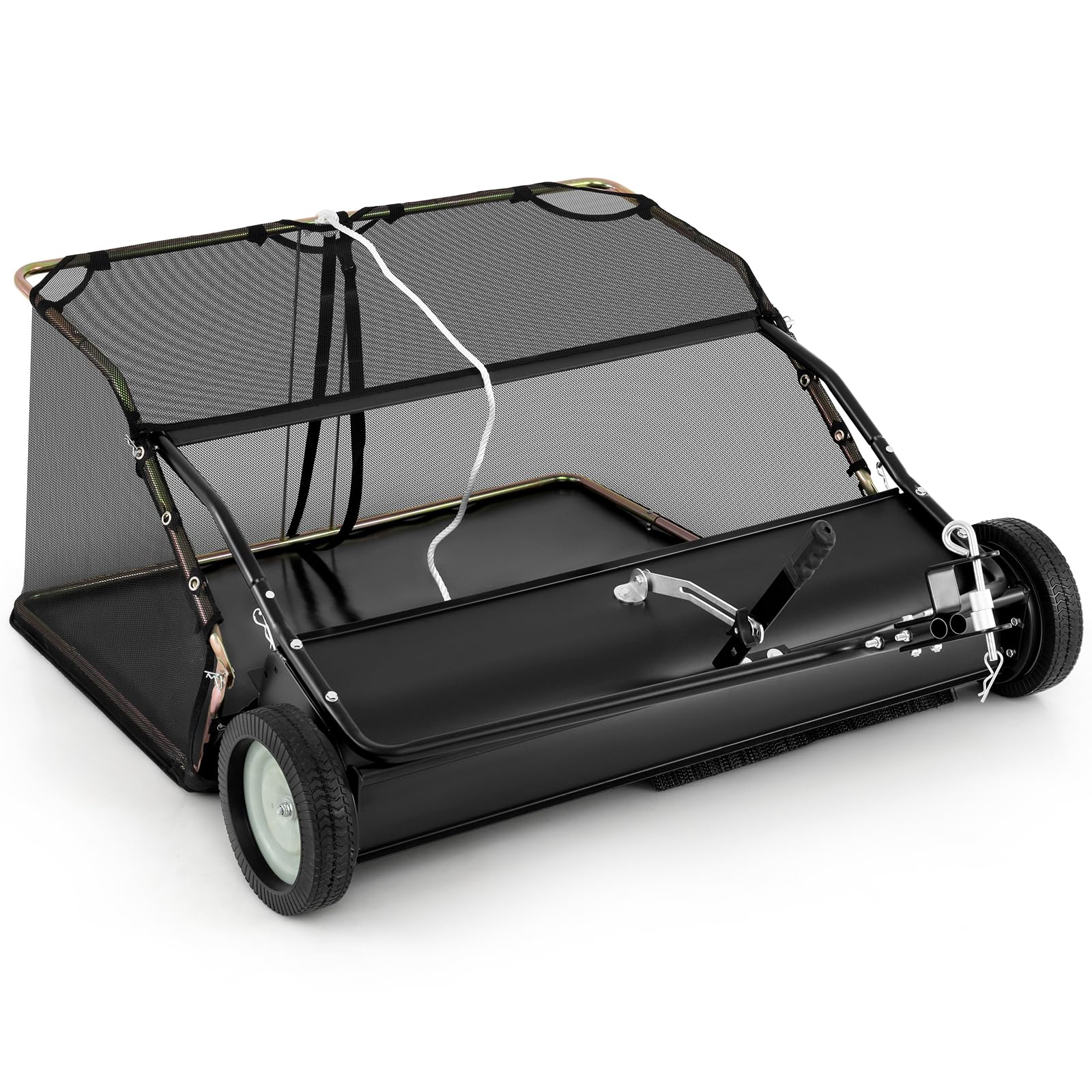 Lawn Sweeper Tow Behind with Large-Capacity Hopper Bag