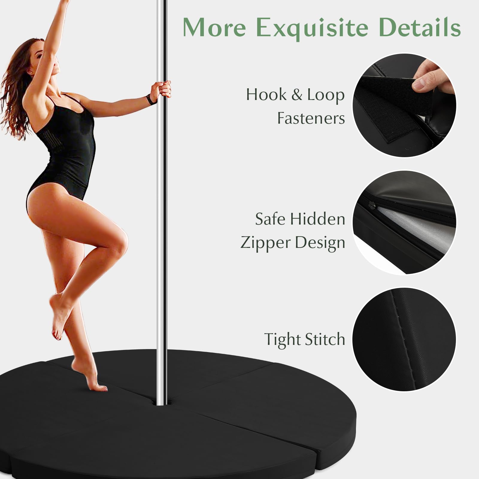 Pole Dance Crash Mat, Round Portable Yoga Mat with EPE Foam, Safety Dancing Cushion Specialized Fall Safety Padding - Image 5
