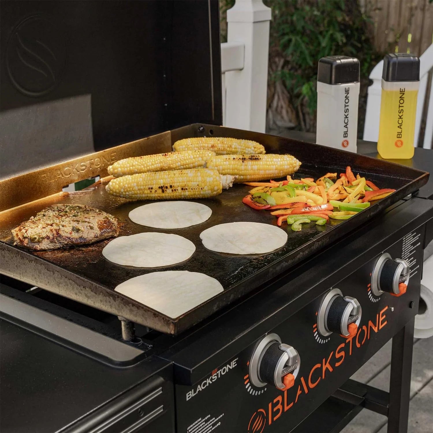 28 Inch Blackstone Griddle 2080 with Hood XL Griddle Original 3-Burner Outdoor Flat Top Grill, with Blackstone Griddle Accessories, Seasoning, and Wholesalehome Gloves and Cloth - Image 3