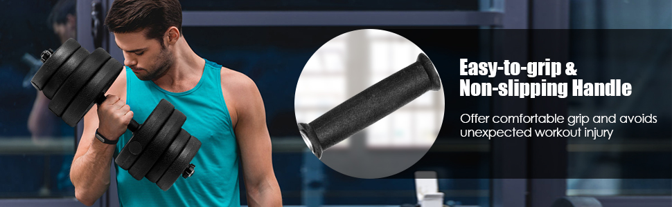 Adjustable Dumbbell Barbell Weight Pair 66 lbs