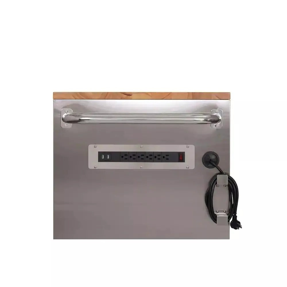 72 in. 18-Drawer 24 in. D Mobile Workbench with Solid Wood Top Stainless Steel - Image 9