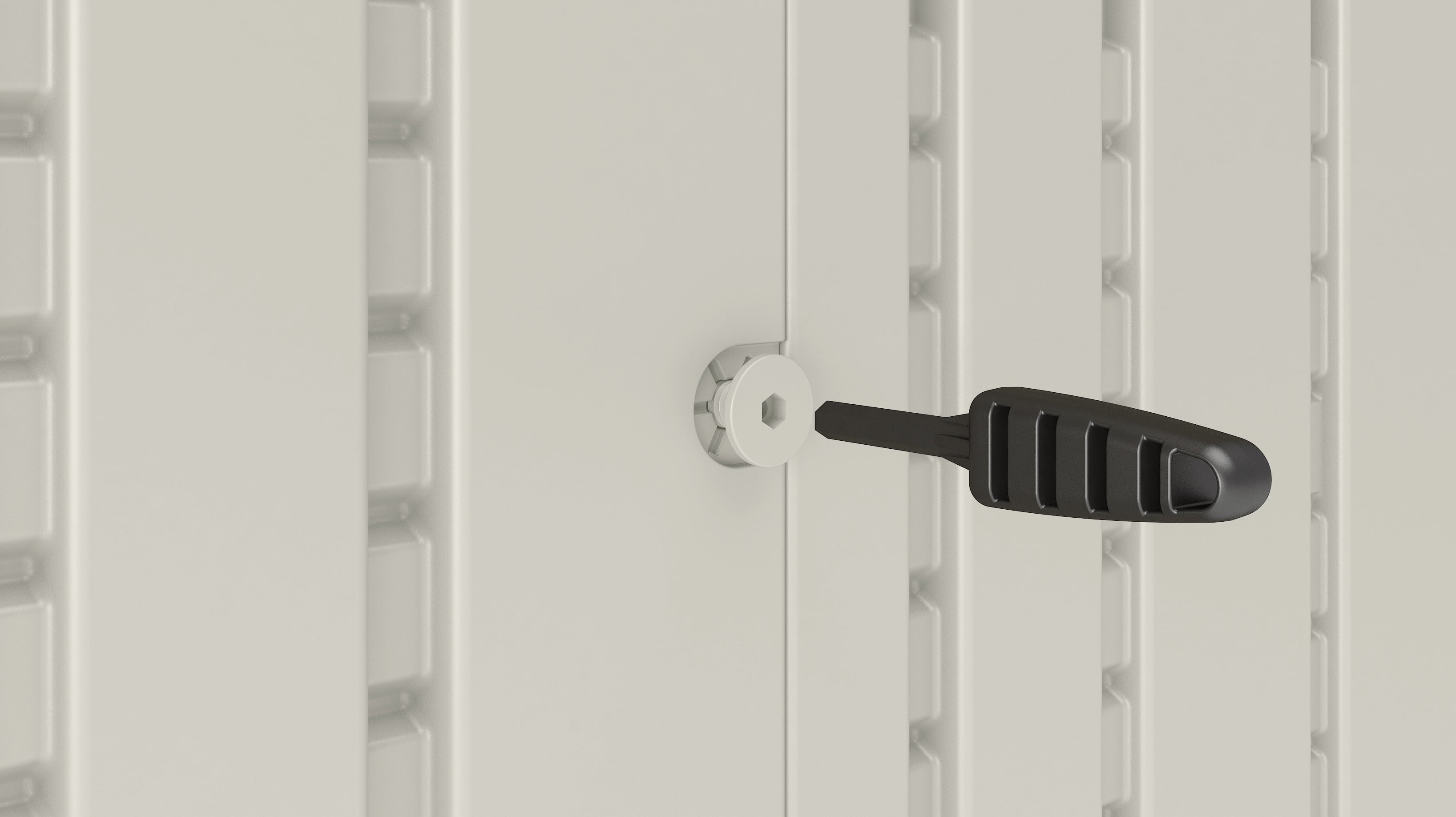 Suncast 8 x 10 ft. Metal and Resin Storage Shed, Vanilla - Image 8