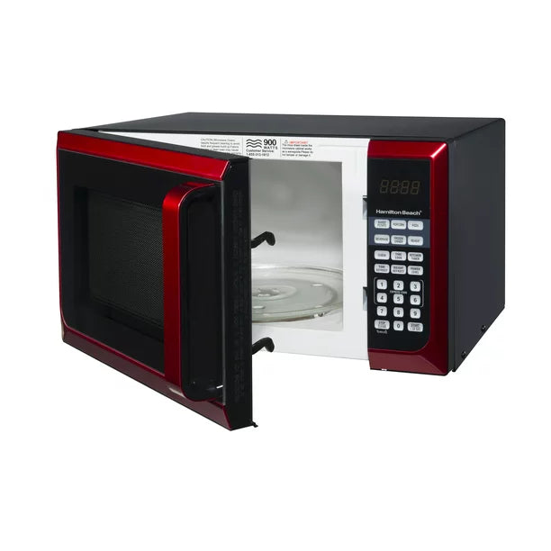 Beach Stainless Steel 0.9 Cu. ft. Red Microwave Oven, Red Stainless Steel - Image 5