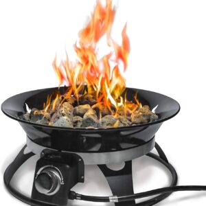 Portable Propane Fire Pit, 21-inch, 58,000 BTU with Fire Pit Cover & Carry Kit, Smokeless Gas Firebowl