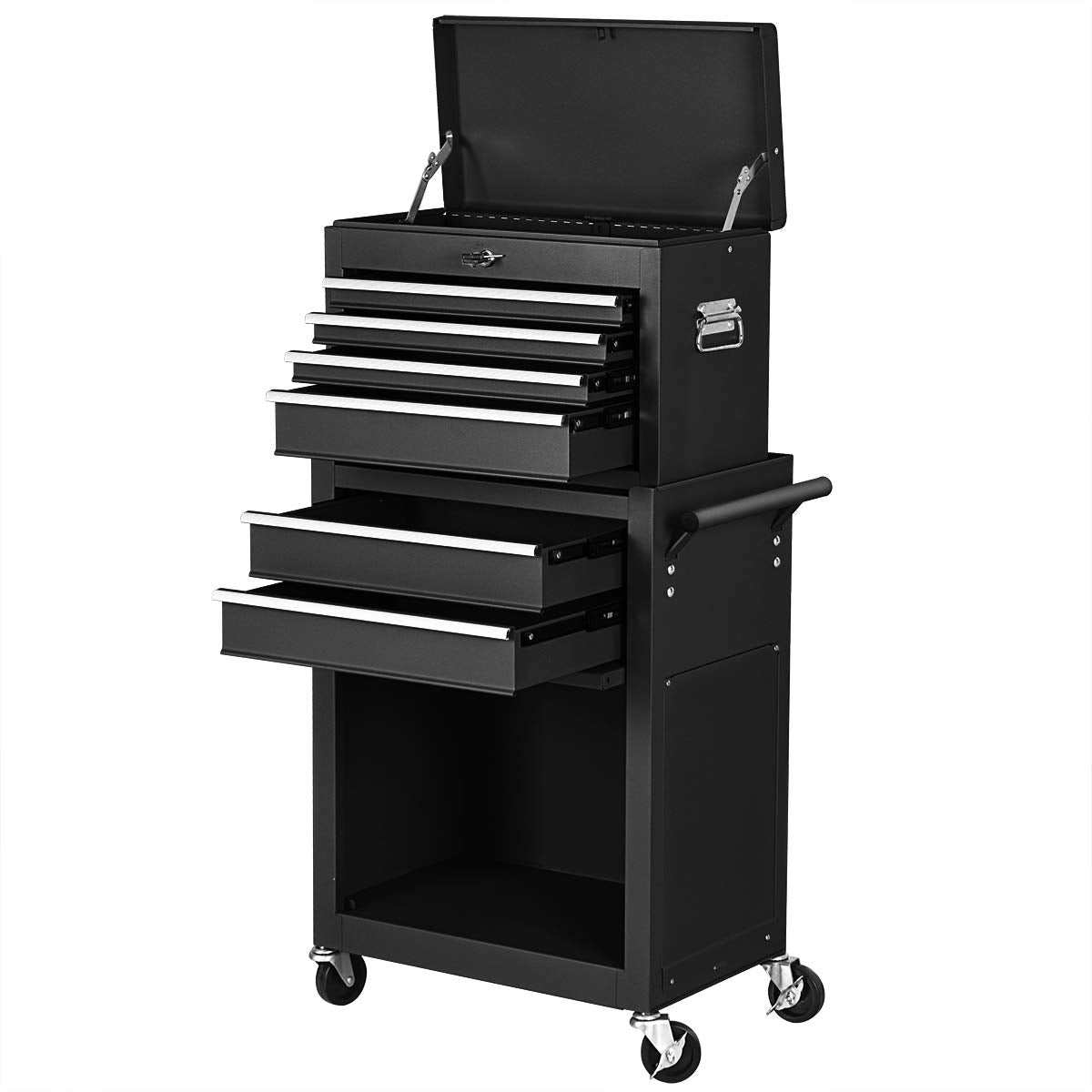 2PCS Rolling Tool Chest, 6-Drawer Toolbox Set of 2 - Image 4