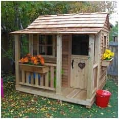 Outdoor Living Today Little Squirt 6 ft. Cedar Playhouse with Windows and Dutch Door - Image 10