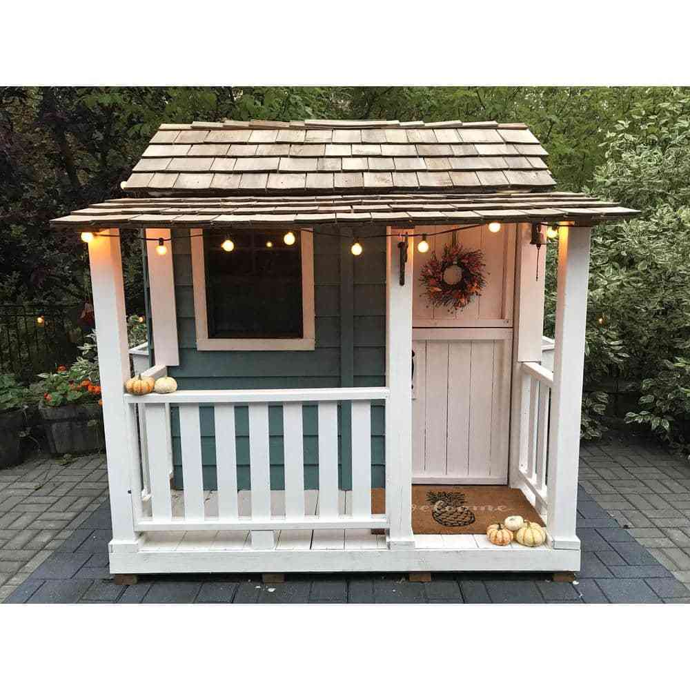 Outdoor Living Today Little Squirt 6 ft. Cedar Playhouse with Windows and Dutch Door - Image 7