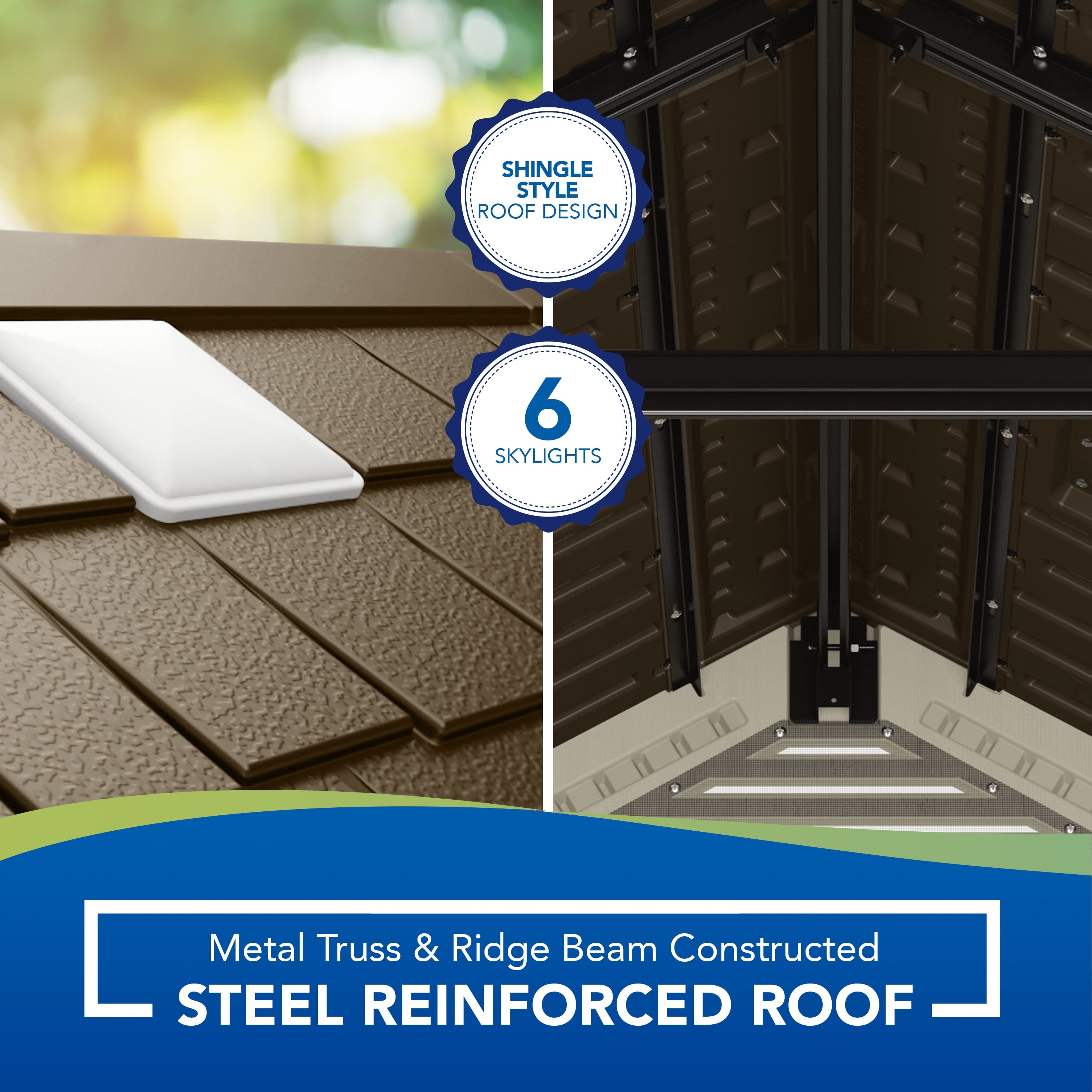 Suncast 8 x 10 ft. Metal and Resin Storage Shed, Vanilla - Image 7