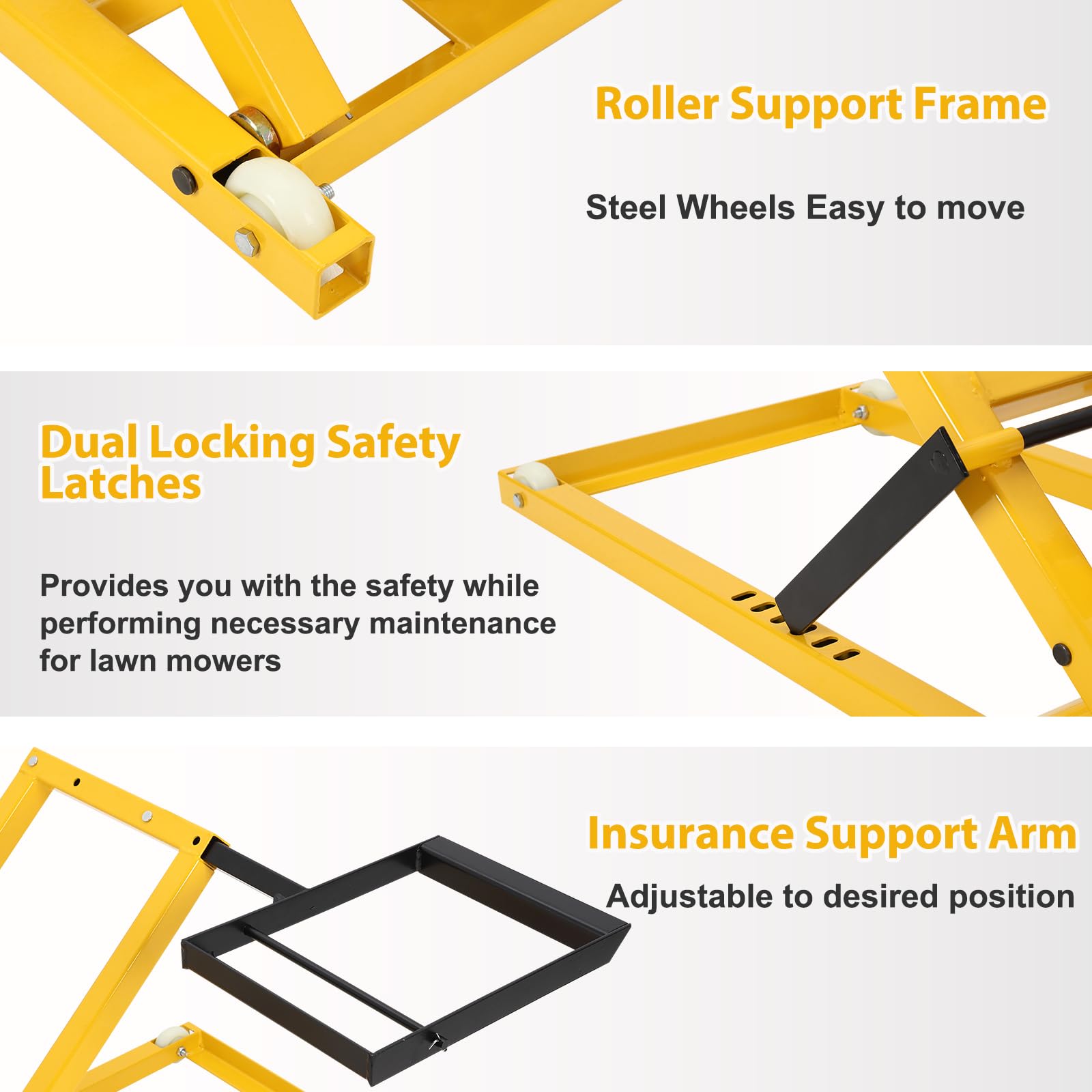 Lawn Mower Lift with Hydraulic Jack, 26 Inches Lawn Mower Lift, Welded Solid Steel Construction, Weight Capacity 500 LBS, for Riding Lawn Mowers Tractors, ATVs Maintenance - Image 11