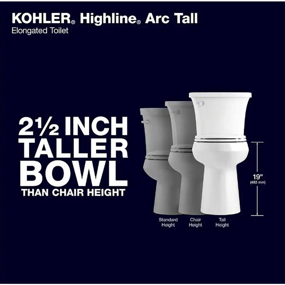 Extra Tall Highline Arc Complete Solution 2-piece 1.28 GPF Single Flush Elongated Toilet in White (Seat Included) 78305-0 - Image 3