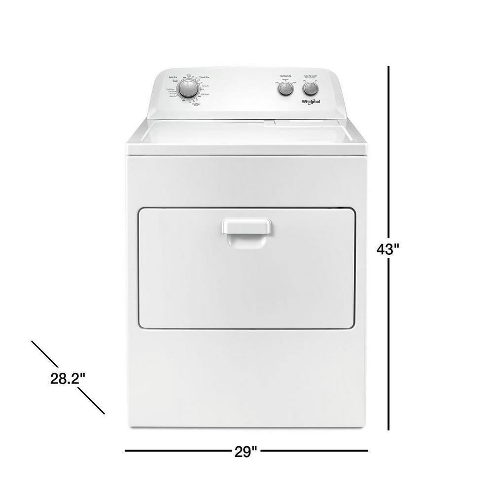 Whirlpool 7.0 cu. ft. Electric Dryer, AutoDryTM System, Wrinkle ShieldTM, White - Image 9