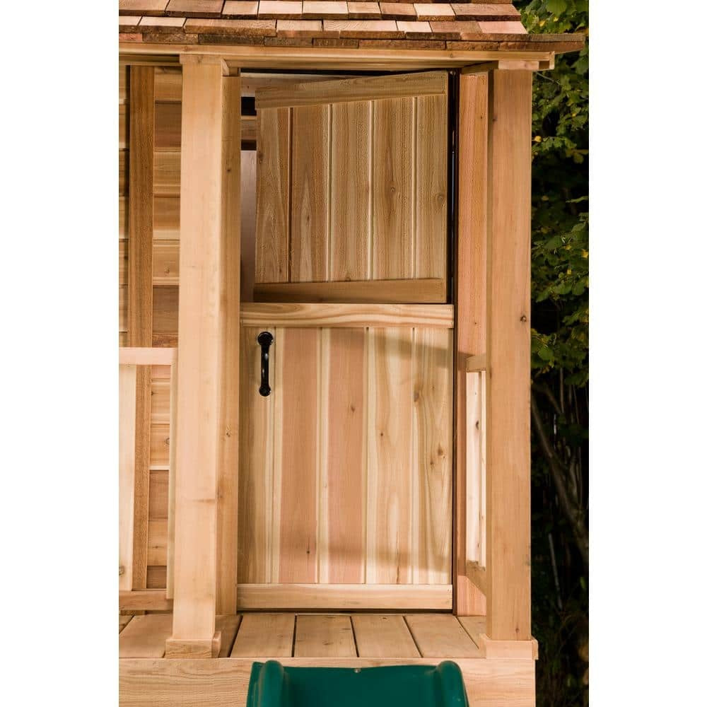 Outdoor Living Today Little Squirt 6 ft. Cedar Playhouse with Windows and Dutch Door - Image 3