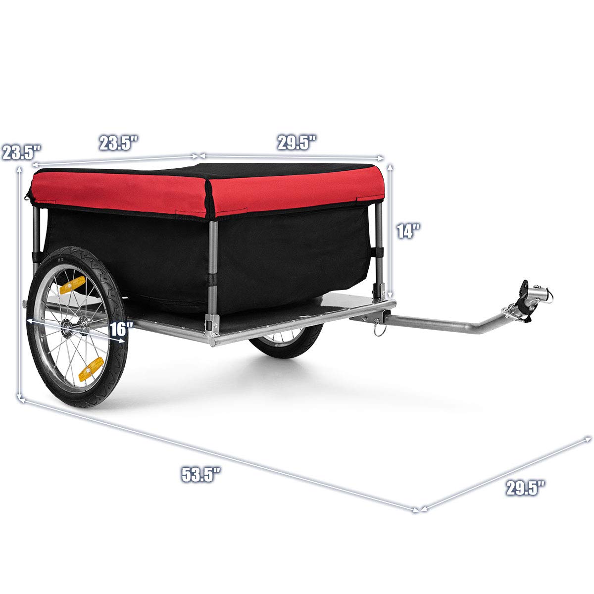Cargo Bike Trailer, Folding Frame Quick Release 16" Wheels Bicycle Cargo Trailer - Image 9