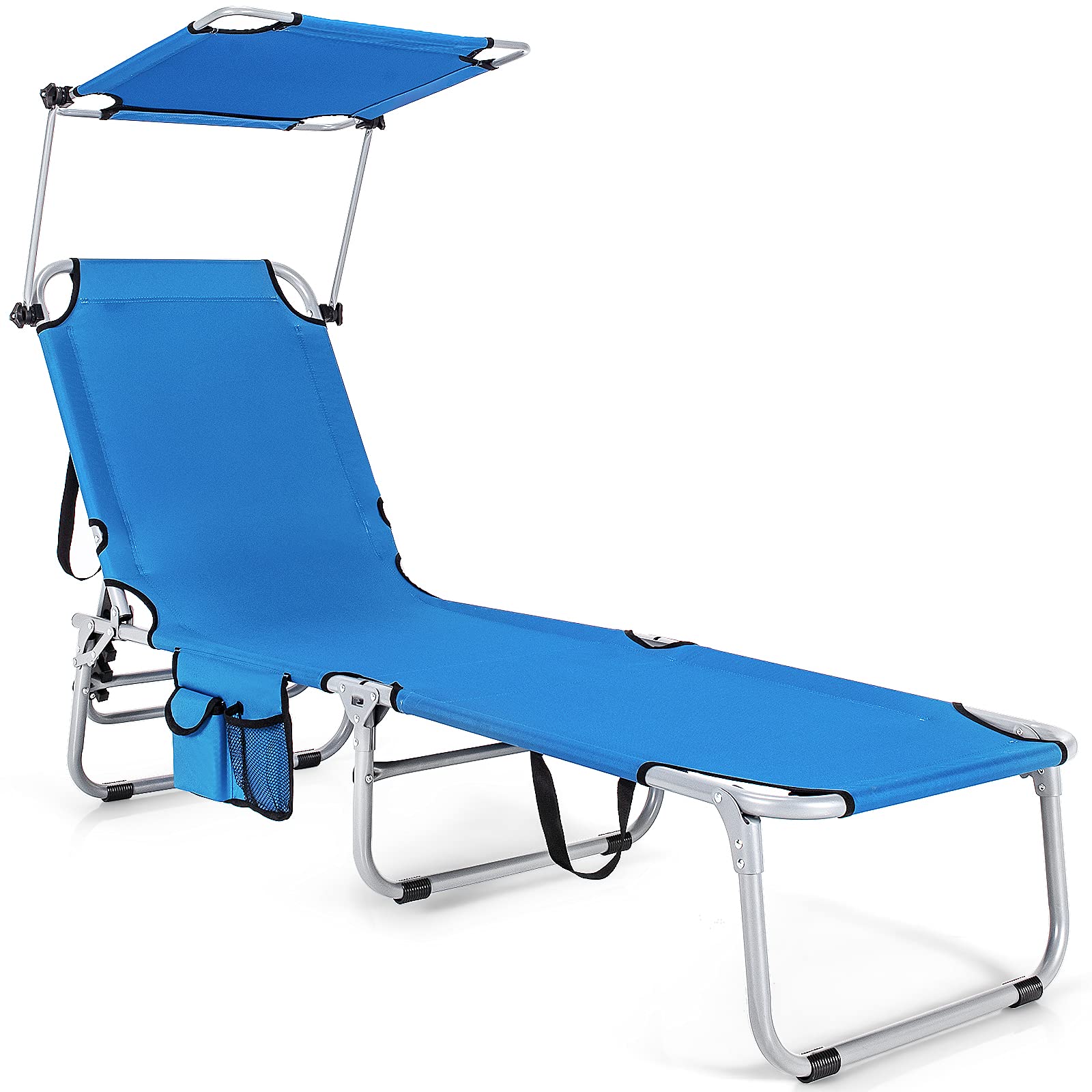Folding Lounge Chair w/Shade Canopy and Storage Pocket - Image 13