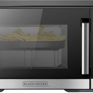 The 5-in-1 microwave oven features air baking, combined cooking, baking, barbecuing and convection cooking functions. It has a capacity of 0.9 cubic feet, a desktop design, stainless steel material, a power of 900 watts, and a child lock function.