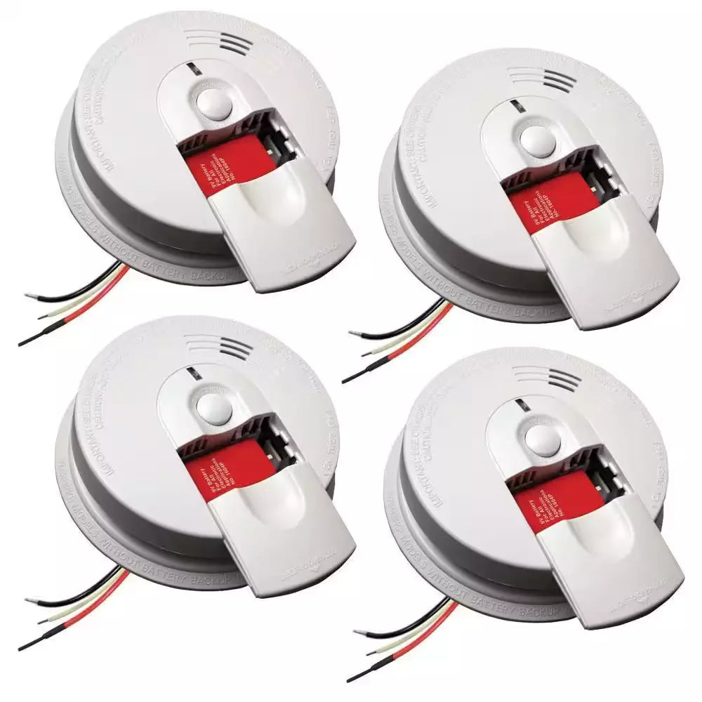 Kidde i4618 4-Pack Hardwired Smoke Alarm with Ionization Sensor, 120V AC, 9V Battery Backup - Image 2