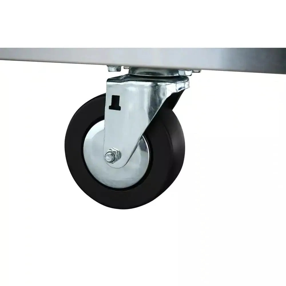 72 in 18-Drawer 24 in. D Mobile Workbench with Solid Wood Top Stainless Steel - Image 5