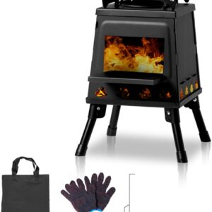 Portable Detachable Wooden Camping Stove - Windproof Outdoor Barbecue Grill, Compact Picnic Cooker 36x36x46.5cm, Ideal for Camping, Hiking, and Backyard Use