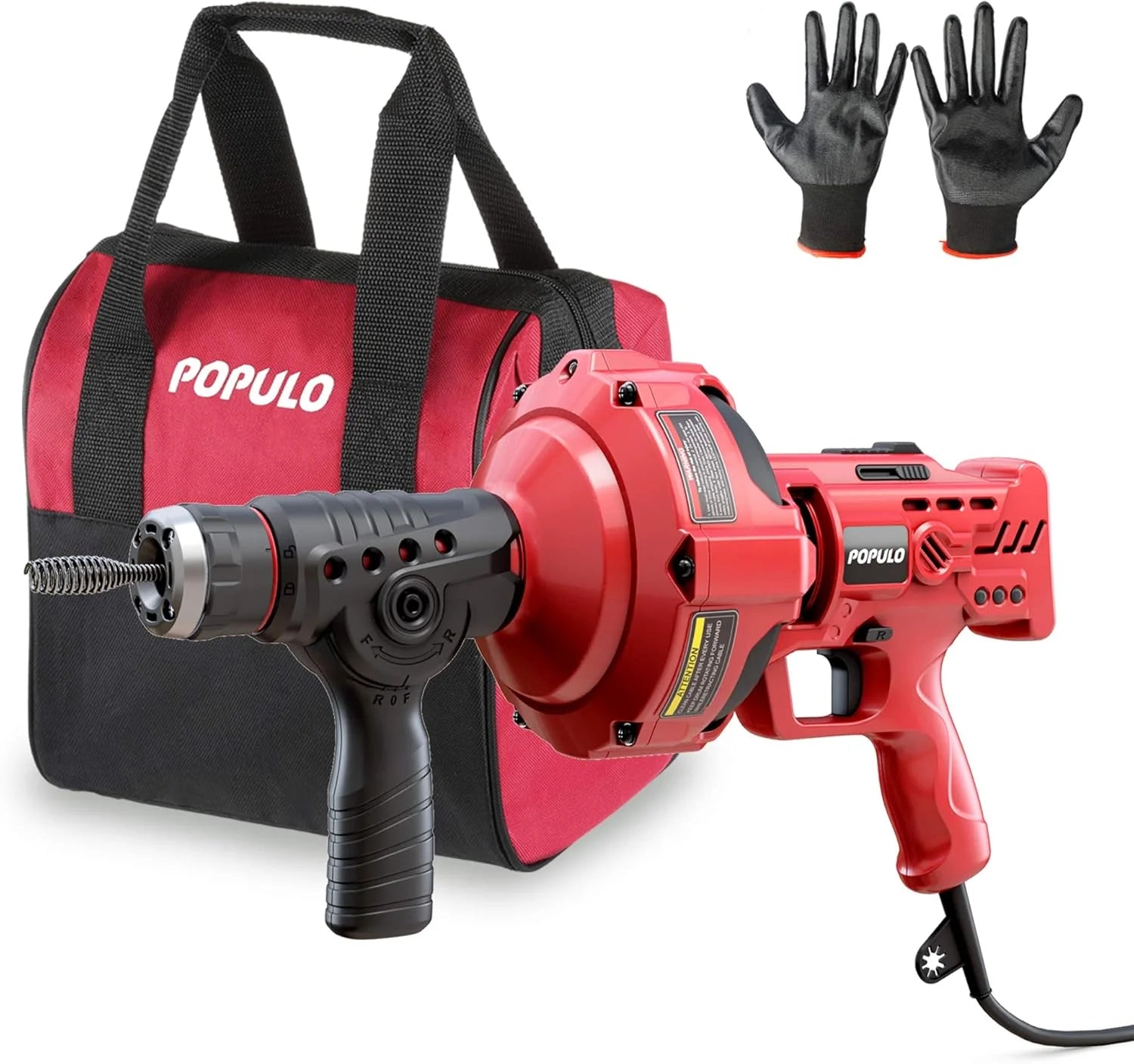 20V Cordless Electric Drain Auger-Efficient 25Ft Auto-Feed Drain Snake with Replaceable Cable,2.0Ah Battery,Charger,Storage Bag & Gloves for Kitchen,Bathroom,Shower Pipes (3/4"-2")" - Image 3