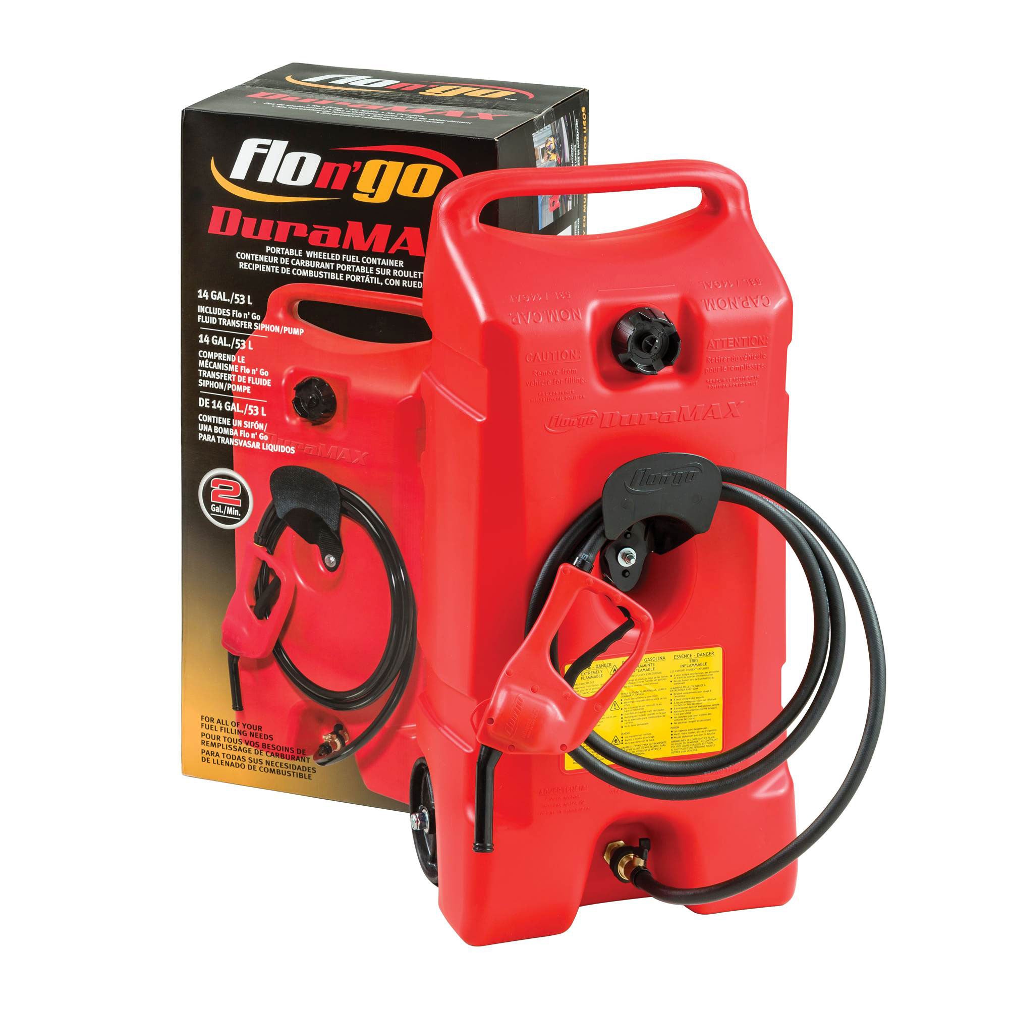 14 Gallon Portable Gas Fuel Tank with Pump, 2 Pack, Red - Image 17