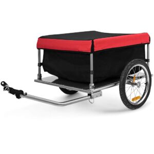 Cargo Bike Trailer, Folding Frame Quick Release 16" Wheels Bicycle Cargo Trailer