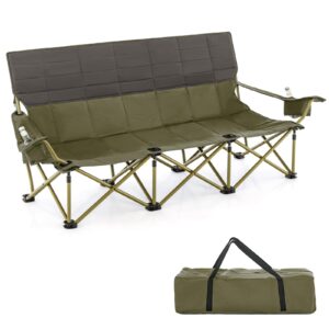3 Person Camping Chair for Adults, Outdoor Folding Oversized Camping Couch Chair (3-Person Seat)