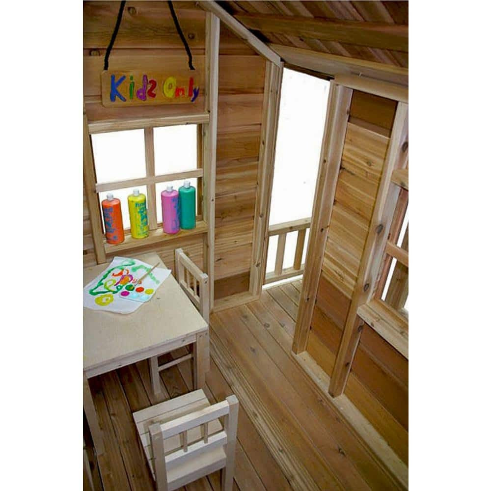 Outdoor Living Today Little Squirt 6 ft. Cedar Playhouse with Windows and Dutch Door - Image 9