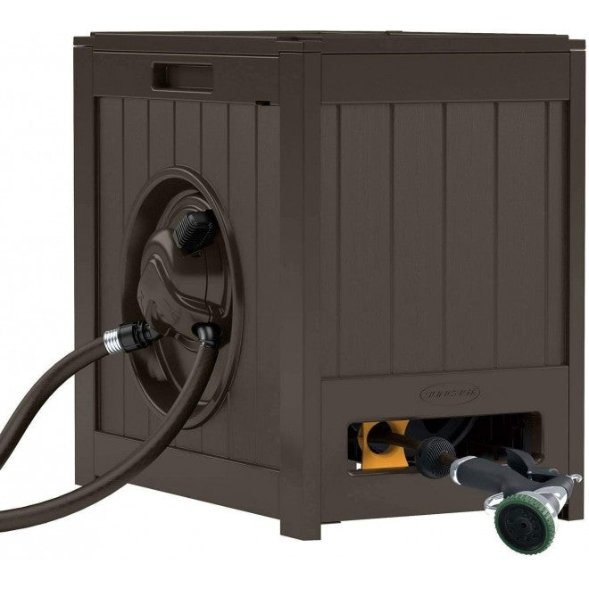 Suncast 125 Aquawinder Auto Rewind Water Powered Yard Hose Reel, Java (2 Pack) - Image 3