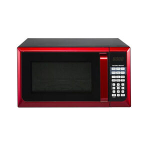 Beach Stainless Steel 0.9 Cu. ft. Red Microwave Oven, Red Stainless Steel