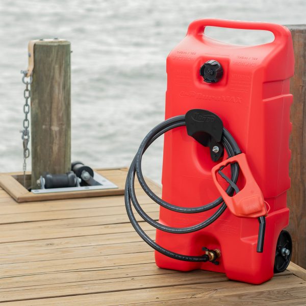 14 Gallon Portable Gas Fuel Tank with Pump, 2 Pack, Red - Image 6