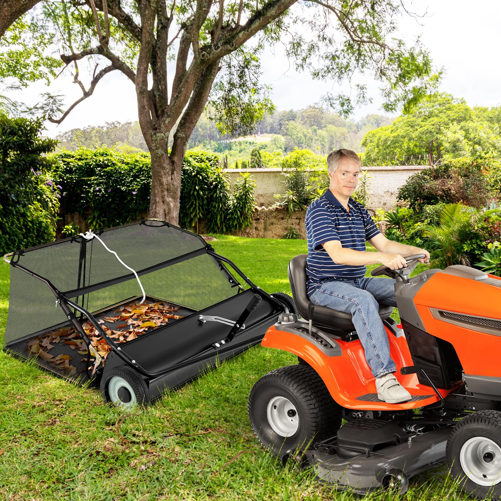 Lawn Sweeper Tow Behind with Large-Capacity Hopper Bag - Image 18