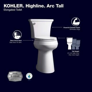 Extra Tall Highline Arc Complete Solution 2-piece 1.28 GPF Single Flush Elongated Toilet in White (Seat Included) 78305-0 - Image 5