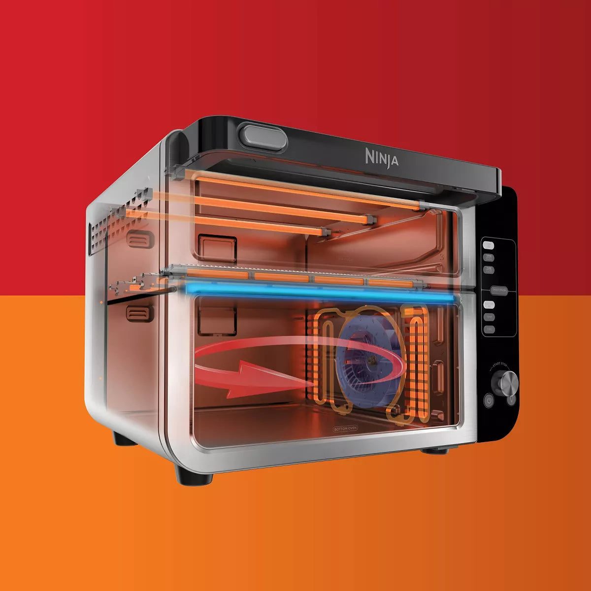 12-in-1 Double Oven with FlexDoor, FlavorSeal Smart Finish, Rapid Top Oven, Convection and Air Fry Bottom Oven DCT401 - Image 14