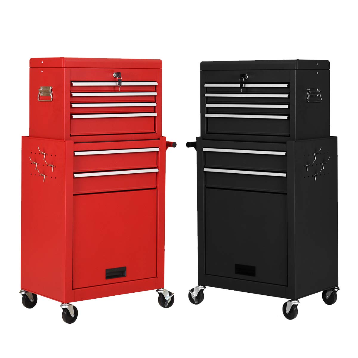 2PCS Rolling Tool Chest, 6-Drawer Toolbox Set of 2 - Image 8